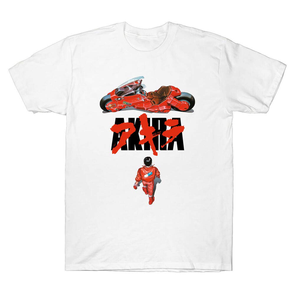 1980s Japanimation Film Akira T-Shirt Short Sleeved Men s T Shirt M белый