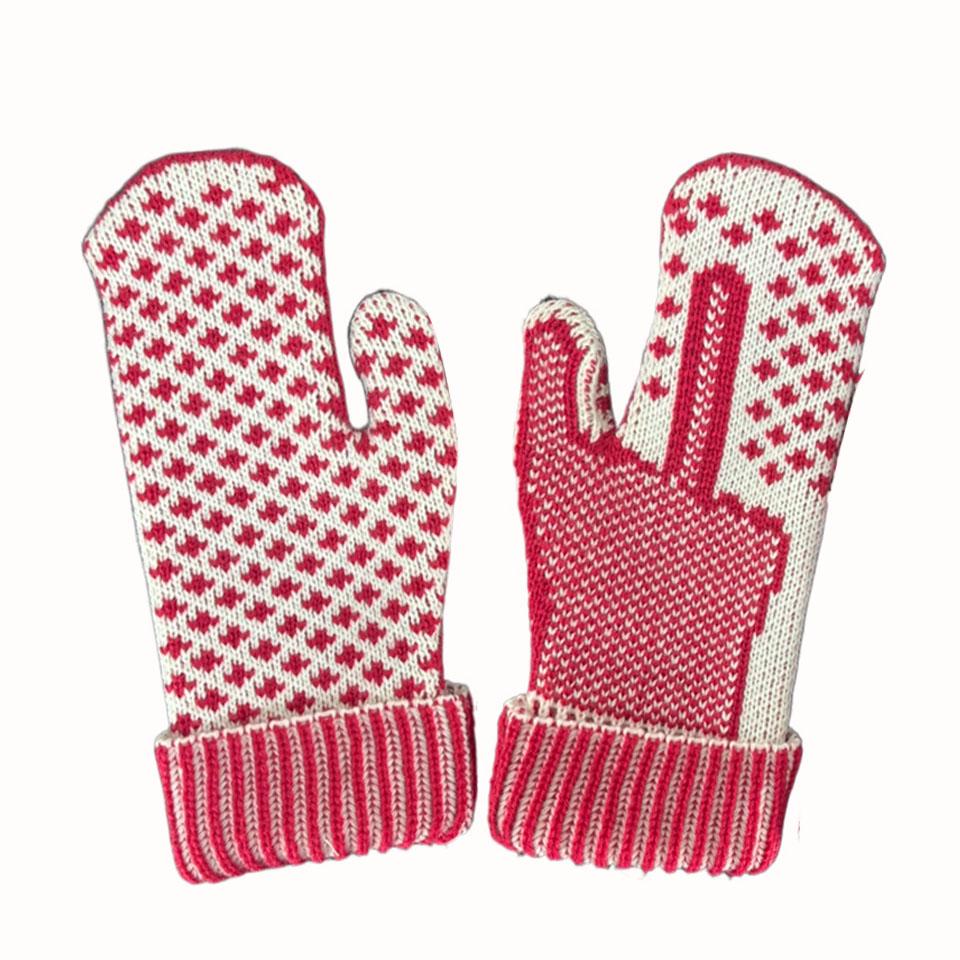 

Knitted The Naughty List Mittens Hidden Middle Finger Winter Soft Warm Gloves For Ski Cycling Outdoor Activities розовый
