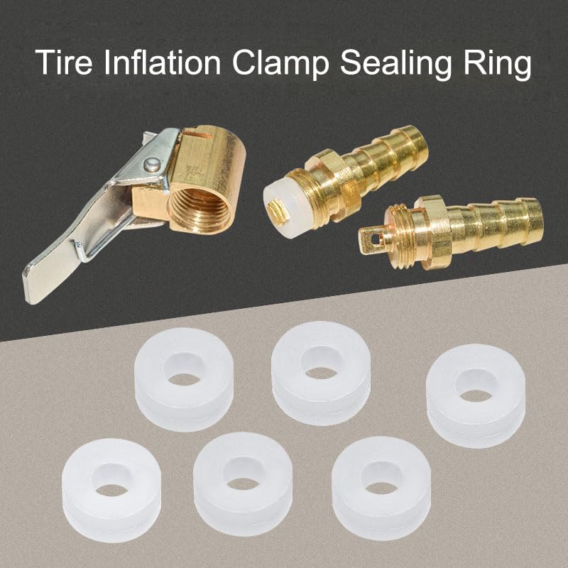 25 Pack Tire Air Chuck Sealing Gasket Replacement Rubber O Ring Pad Seals Washer for Tire Air Chucks with Clip Tire Inflator Nozzle Adapter Electric