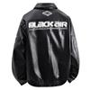 Men's American Racing Style Leather Jacket - Streetwear, Stand Collar, Cool Hip-Hop High Street Trend, Motorcycle Outerwear.