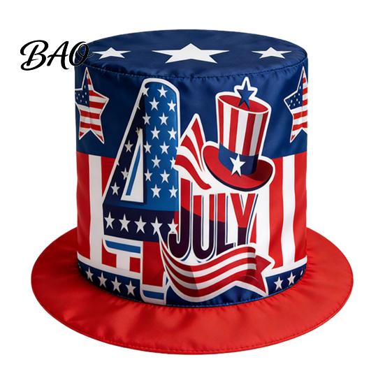 Lightweight Breathable Hat American Flag Top Hat, Uncle Costume for 4th of July, Independence Day Accessory Red White Blue Patriotic Party Decoration
