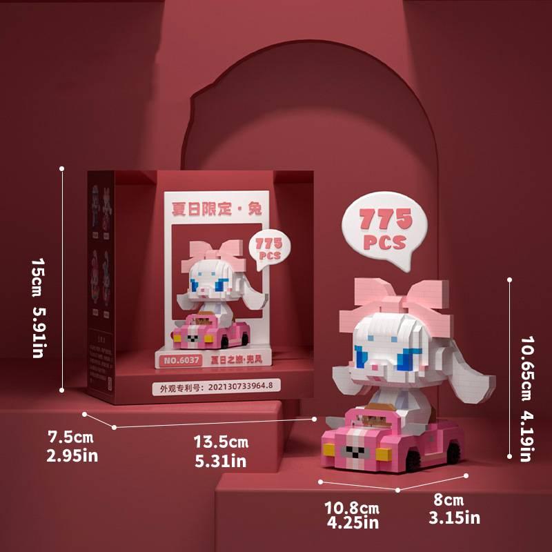 Merksem Building Blocks Micro Drill Particles Puzzle Toy For Adults Summer Cool Rabbit