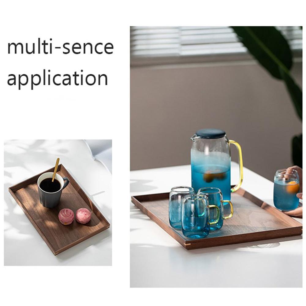 1 Pcs Solid Kitchen Supplies Natural Black Walnut Fruit Plate Storage Tray Tableware Wooden Tray