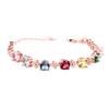 Shiny Colorful Rhinestones Bracelet Women Exquisite Fashionable Elegant Silver Bracelet Jewelry Rose Gold
