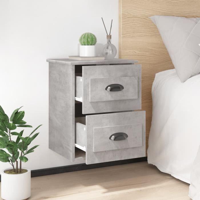 VidaXL Wall-mounted Bedside Table Concrete Grey 41.5x36x53 Cm 816400