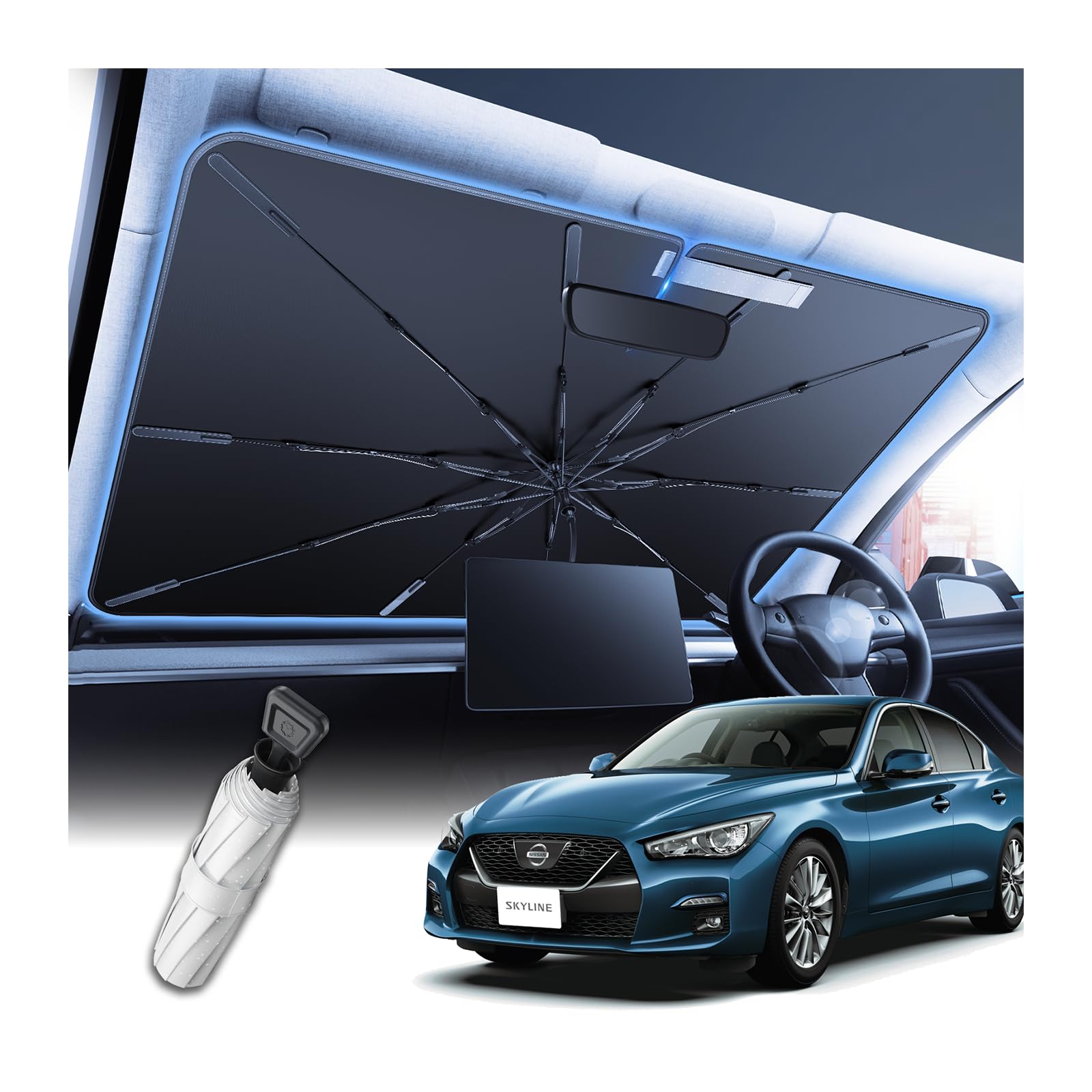 

2025 Усиленный Nissan Skyline 13-го поколения эксклюзивный солнцезащитный зонт на лобовое стекло солнцезащитный козырек кончик 10 см можно сложить V37 солнцезащитный козырек затемнение изоляция