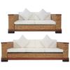 Day and Night - Day and Night Sofa Set with Cushions 2 Pieces Natural Rattan Brown