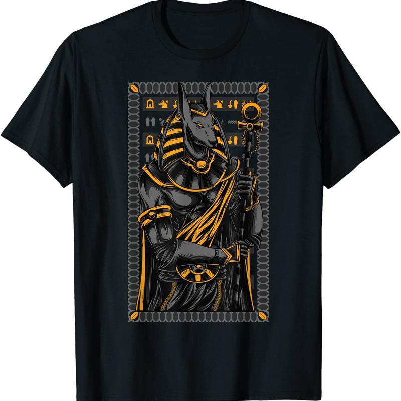 

New Limited Ancient Egypt Hieroglyph Egyptian God Anubis T Shirt S разноцветный