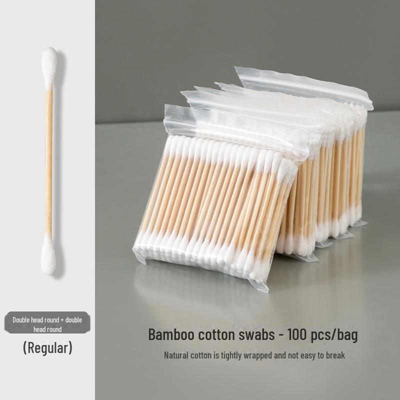 Doppelspitzen-Wattestäbchen zur Ohrenreinigung & für Make-up, Einweg & Hygienisch, Holzgriff, Spezielles Haushalts-Pack.