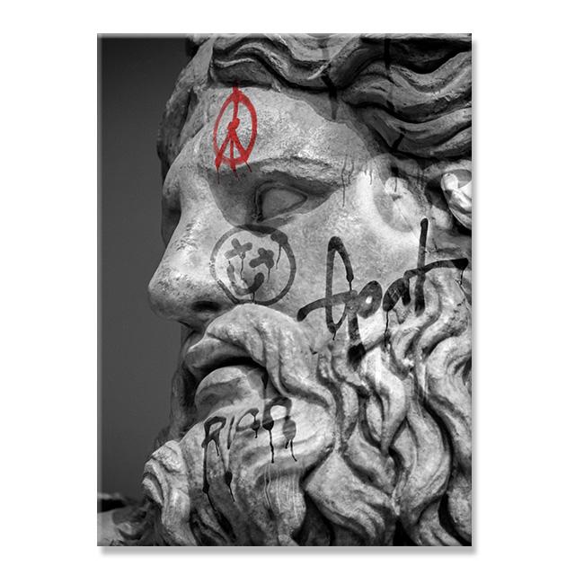 David Sculpture Canvas Painting Posters and Prints Black White Statue Wall Art Picture Street Artwork for Living Room Home Decor