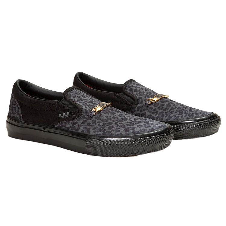 Cher Strauberry x Vans Skate Slip-On Cheetah Unisexové tenisky Černá VN0A5FCA9CY