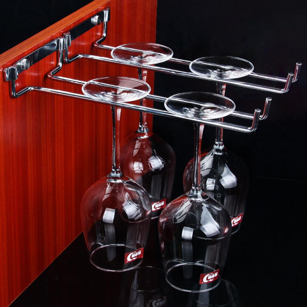 Hanging Wine Glass Rack Wall Mount Metal Wine Glass Storage Hanger Stemware Holder Rack Wine Glass Holder for Kitchen