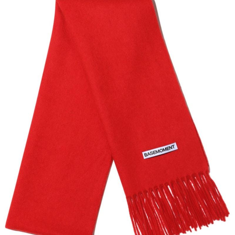 BASEMOMENT 100% Wool Muffler Red