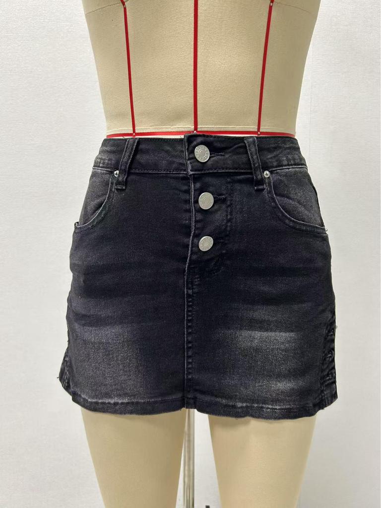 2025 Sexy Retro Denim Mini Skirt: Loose, Slimming, Stylish Women's Fashion