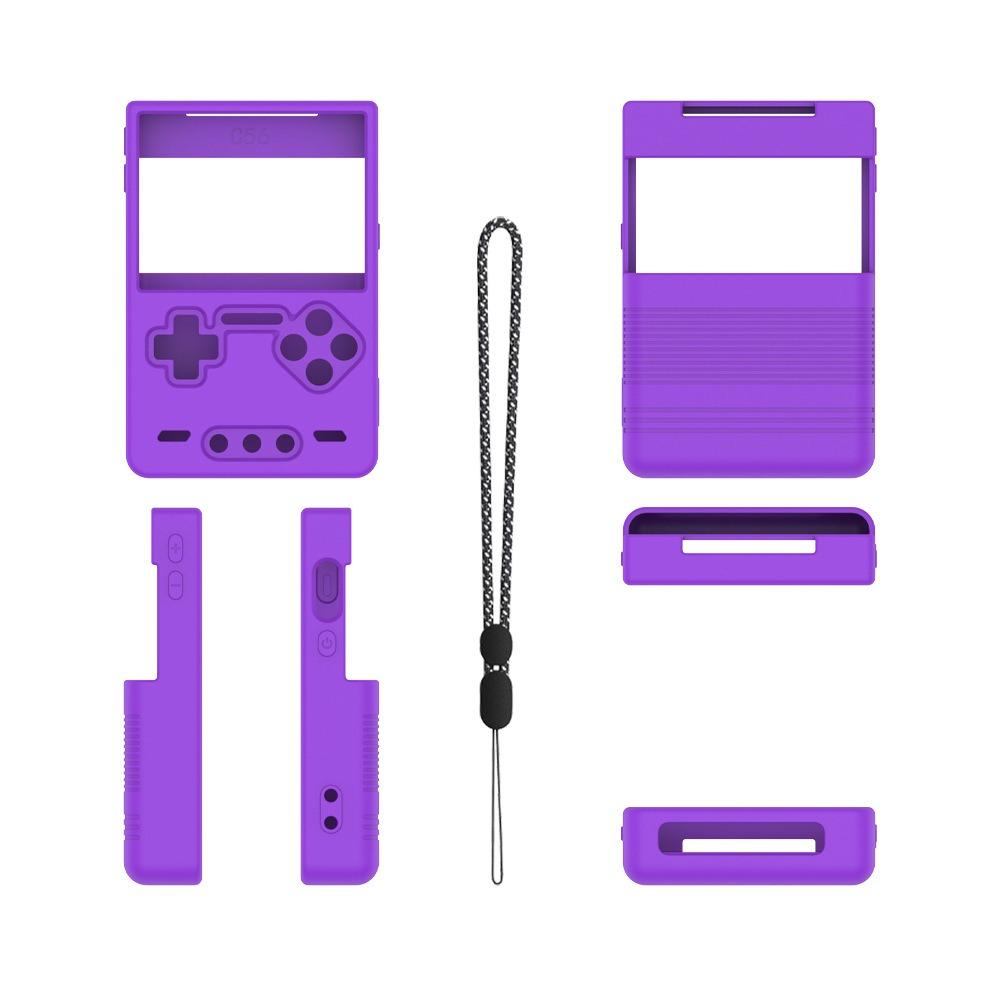 

Silicone Protective Cover Shockproof with Lanyard Game Console Case Anti-Scratch Solid Color Protective Shell for Trimui Brick фиолетовый