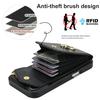 For iPhone 17 Case Leather + TPU Accordion Card Bag Phone Cover with Ring Kickstand
