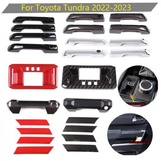 Exterior Side Door Handle Tailgate Cover Trim Fit For Toyota Tundra -2024