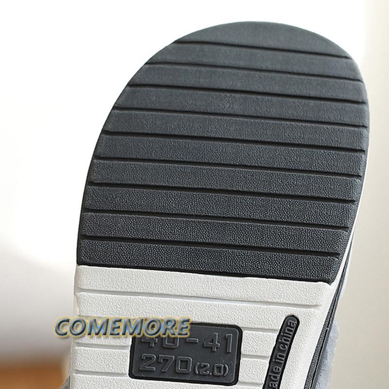 Men Slippers Winter Big Size 45-50 Warm Fur Slippers for Male Antiskid Suede Short Plush House Shoes Men Hot Sale Casual Comfort