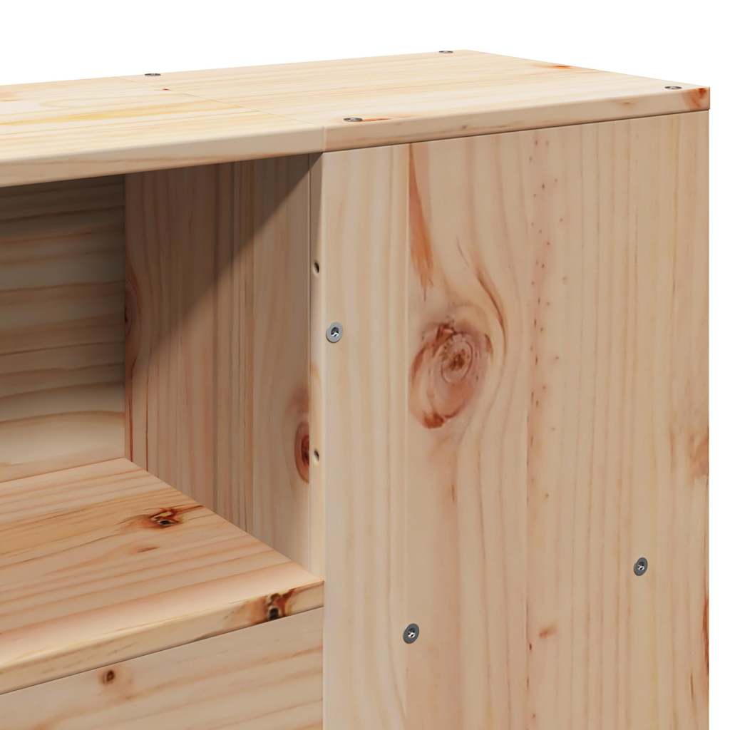 Solid Wood Bed with Shelf Without Mattress 135x190 cm Pine