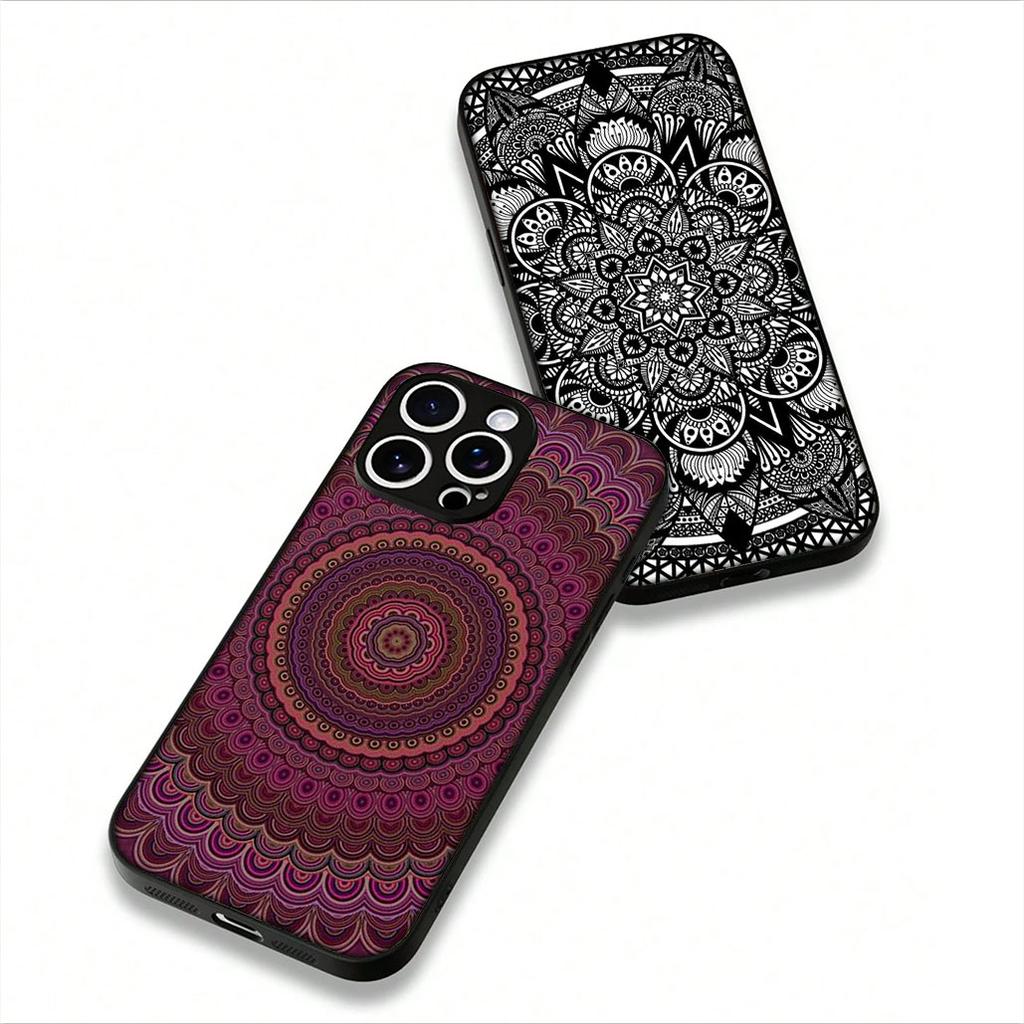 for Samsung Galaxy S25 S23 S22 S24 FE Ultra Plus A56 A05 A06 A15 A16 A57 S7 Edge Case Floral Paisley Texture Mandala Flower