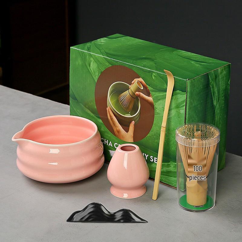 Japanese Ceramic Matcha Bowl Set with Bamboo Chasen Whisk – Perfect for Song Dynasty Tea Ceremony