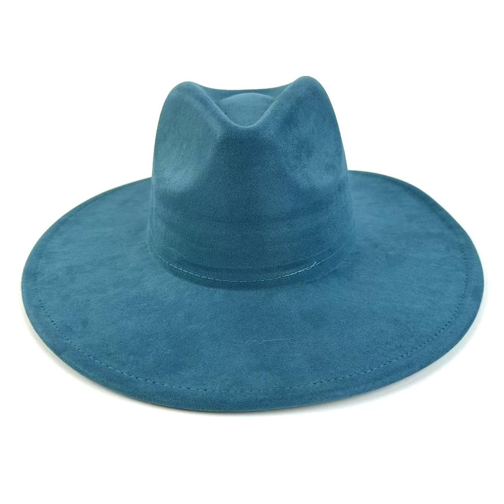 European And American Style New Big-Brimmed Suede Top Hat Fashionable Simple Top Hat Peach Heart Top Big-Brimmed Jazz Hat