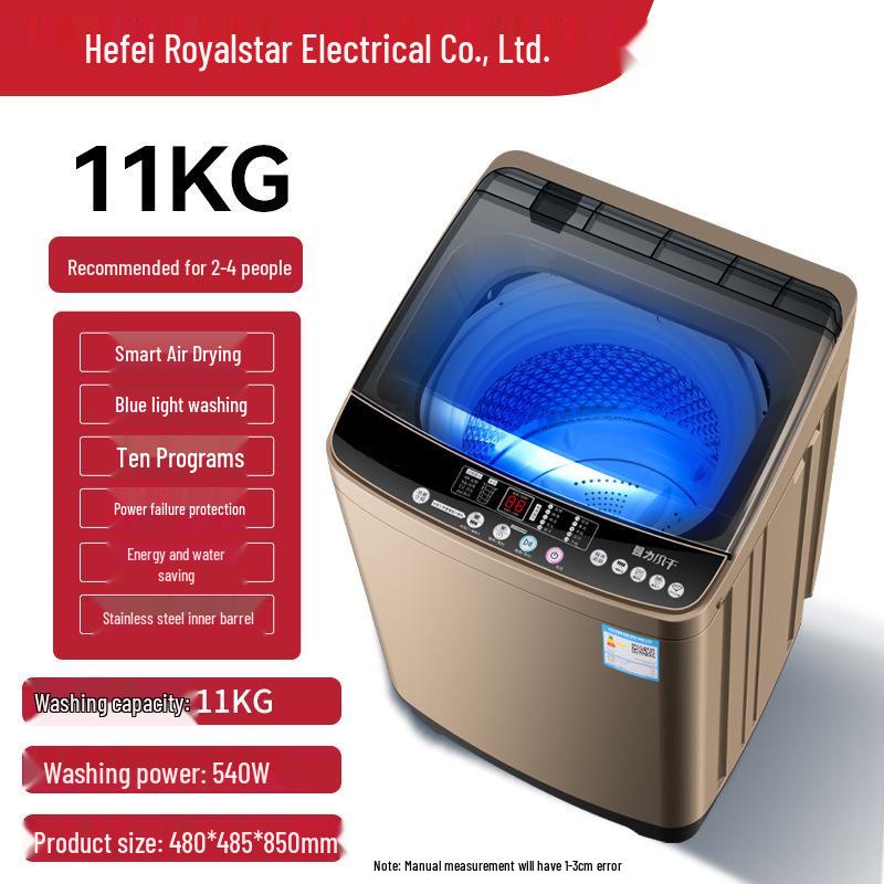 10kg Fully Automatic Washer-Dryer with Compact Pulsator for Households and Rentals