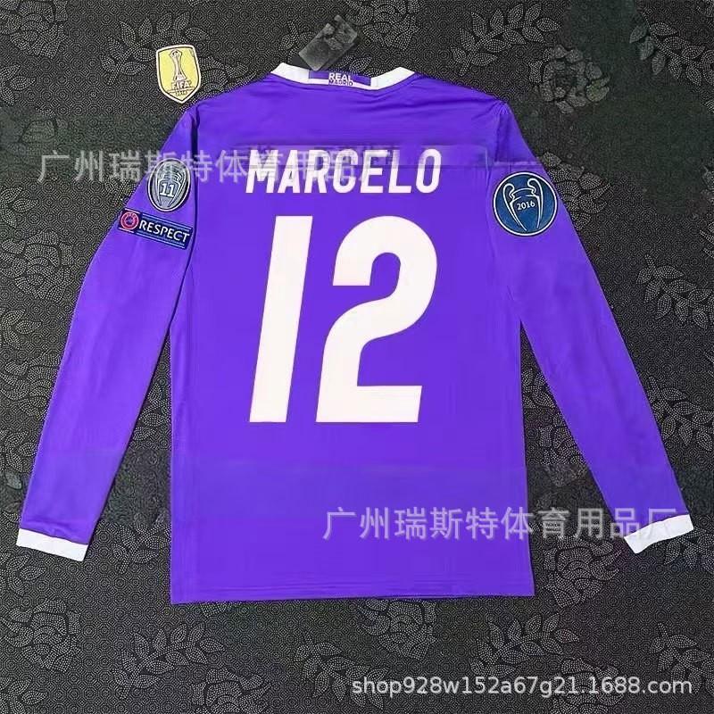 Retro Real Madrid 2016-17 Away Long Sleeve Football Jersey Cristiano Ronaldo 7 Bale 11 Chelsea 2012-13 Home Short Soccer