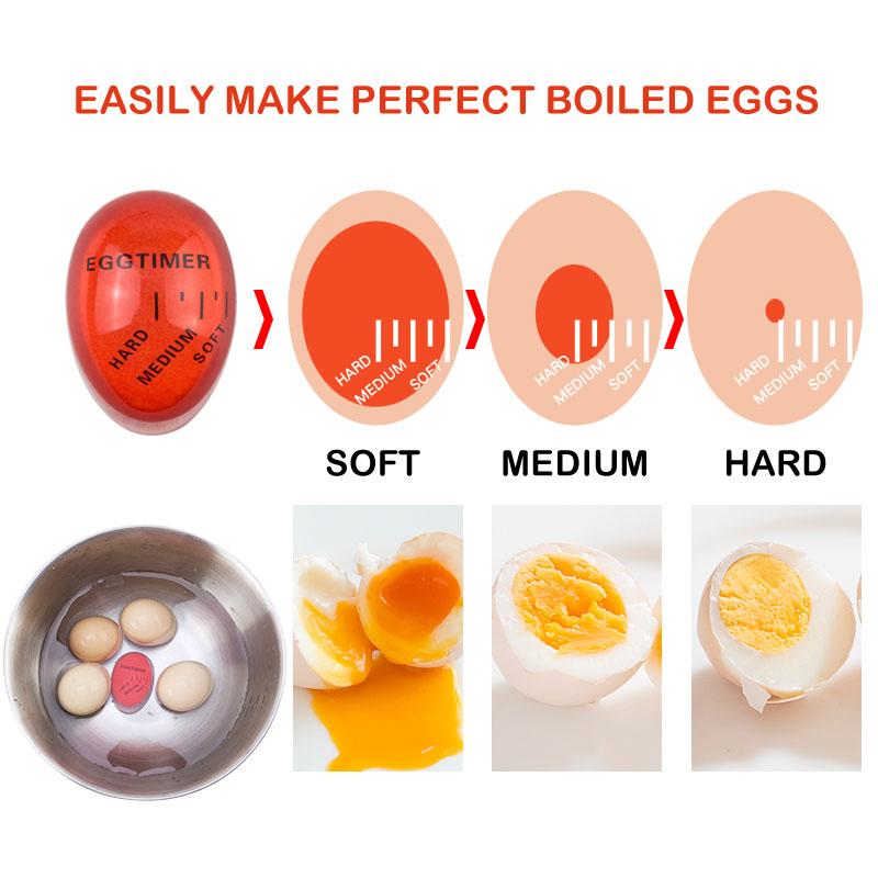 Eggklokke Kjøkken Elektronisk Gadget Farge Egg Koking Endring Deilig Løskokt Hardkokt Miljøvennlig Resin Rød Timer Verktøy