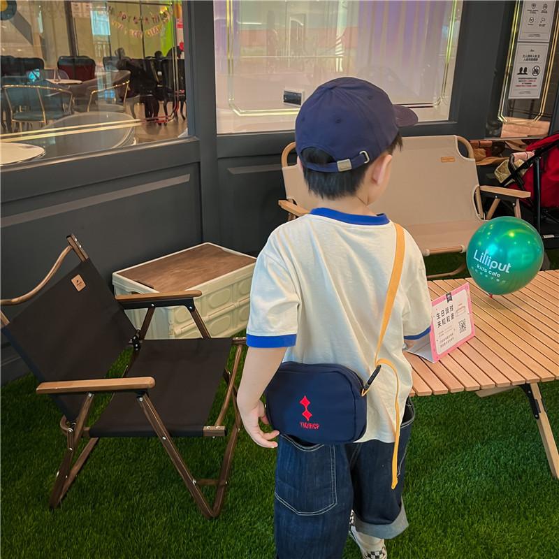 Trendy Summer Kids Canvas Crossbody Bag Stylish Alphabet Design For Boys And Girls