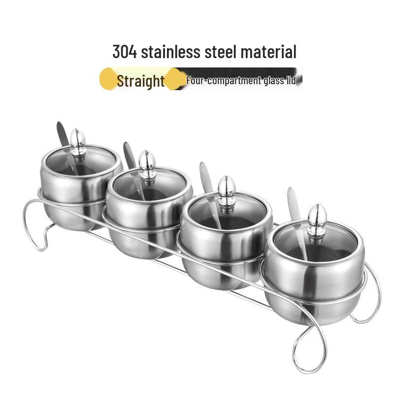 

304 Stainless Steel 4-Compartment Seasoning Box