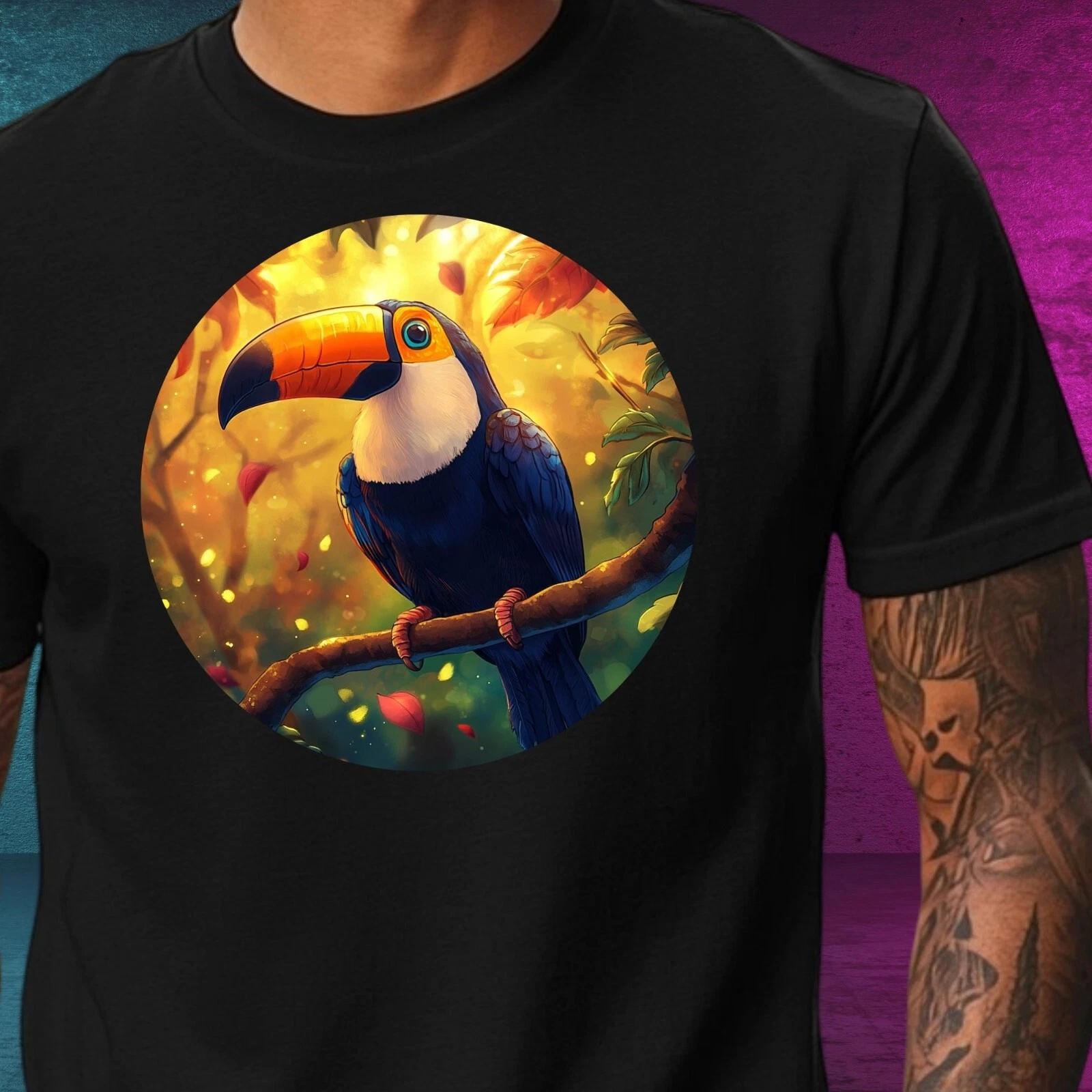 T-Shirt Herren Tukan Vogel Anime Motiv Baumwolle Größe XS bis 5XL XXXXL