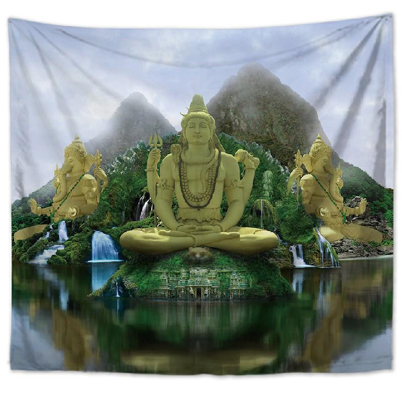 Posąg buddy gobelin Twin Hippie ściana wisząca narzuta narzuta czeska mata plażowa obrusy wystrój domu do sypialni