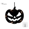 Outdoor Halloween Accessories Pumpkin Hanging Decor, Non-Woven Ghost Ornament with Light String, Spooky Decorations Door Wall Decor for Party
