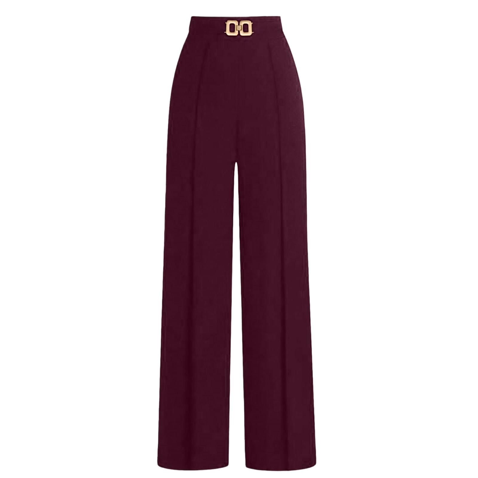 Женские Свободные Узкие Повседневные Широкие Брюки XL винный