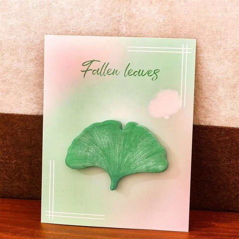 30Sheets Green Leaves Memo Pads Simple Scrapbooking Sticker School Supplies Post Sticky Notes Office Stationery