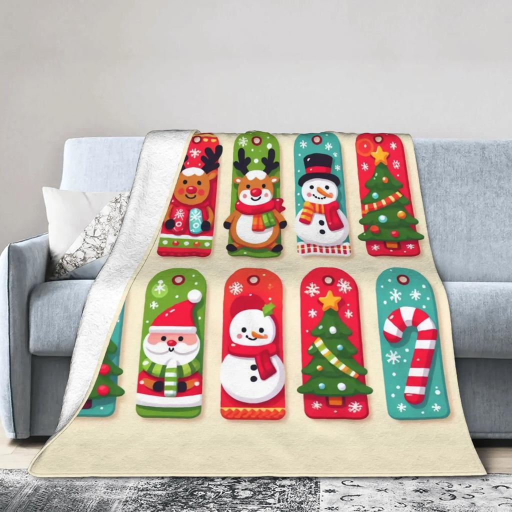 Christmas Santa Claus Soft Plush Throw Blanket for Couch Sofa Bed  Flannel Patterned Blanket for Students Chair Bedspread Cover