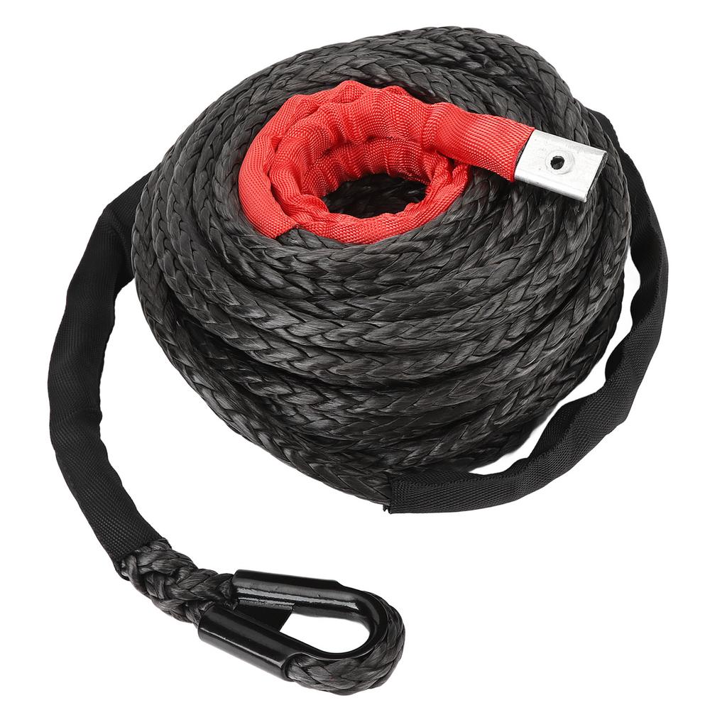 Synthetic Winch Rope with Protective Sleeve 9.5mm X 23m 7.5T High Strength Winch Rope Cable for 4WD