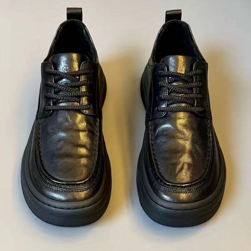 2025 Men's New Business Casual Board Shoes Round Head Fashion British Versatile Breathable Soft-soled Leather Shoes Dress Super Soft