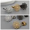 Lotus Hollow Brooch Cufflinks Creative Personality Light Luxury Jewelry Stainless Steel Cutting Design New Product