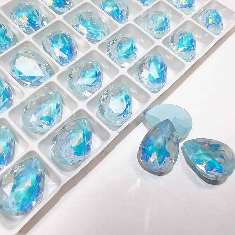 K9 13x18mm Teardrop Mocha Diamond Acetate Jewelry DIY Accessories