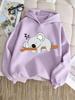 Felpa con Cappuccio per Bambini Stampa Koala Addormentato su Ramo Cartone Animato Felpa Larga Oversize Pullover Quotidiano per Ragazzi e Ragazze