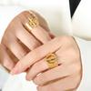 OT Buckle Ring for Women Geometric Chain Stainless Steel Wide Finger Rings Opening Adjustable Hip Hop Jewelry Party Girls Gifts
