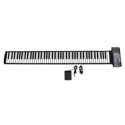 Piano enrollable de 88 teclas recargable 128 tonos ritmos piano electrónico de mano enrollable con pantalla LED MID