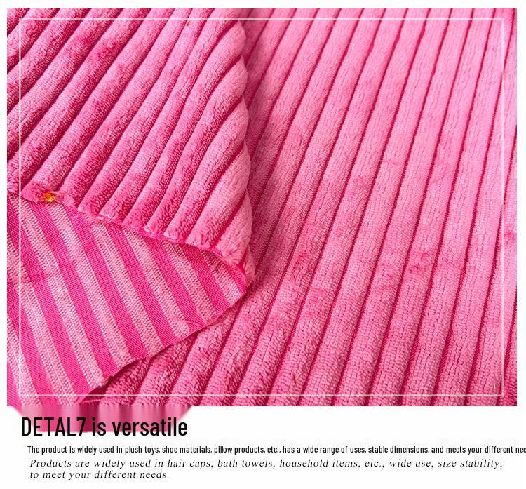 Corduroy Rib Knit Plush Fabric for Toys, Pet Nests, Shoes, and Home Textiles