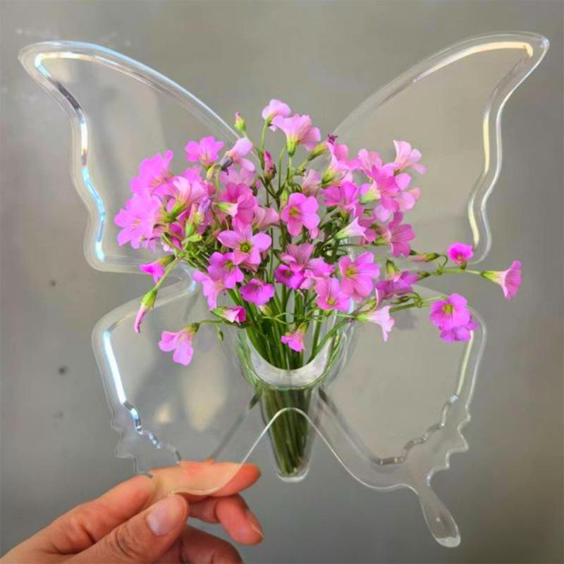 Creative Butterfly Vase Flowers Pot Desk Decoration Flower Arrangement Butterfly Decorative Floral Vases Room Aesthetic Decor