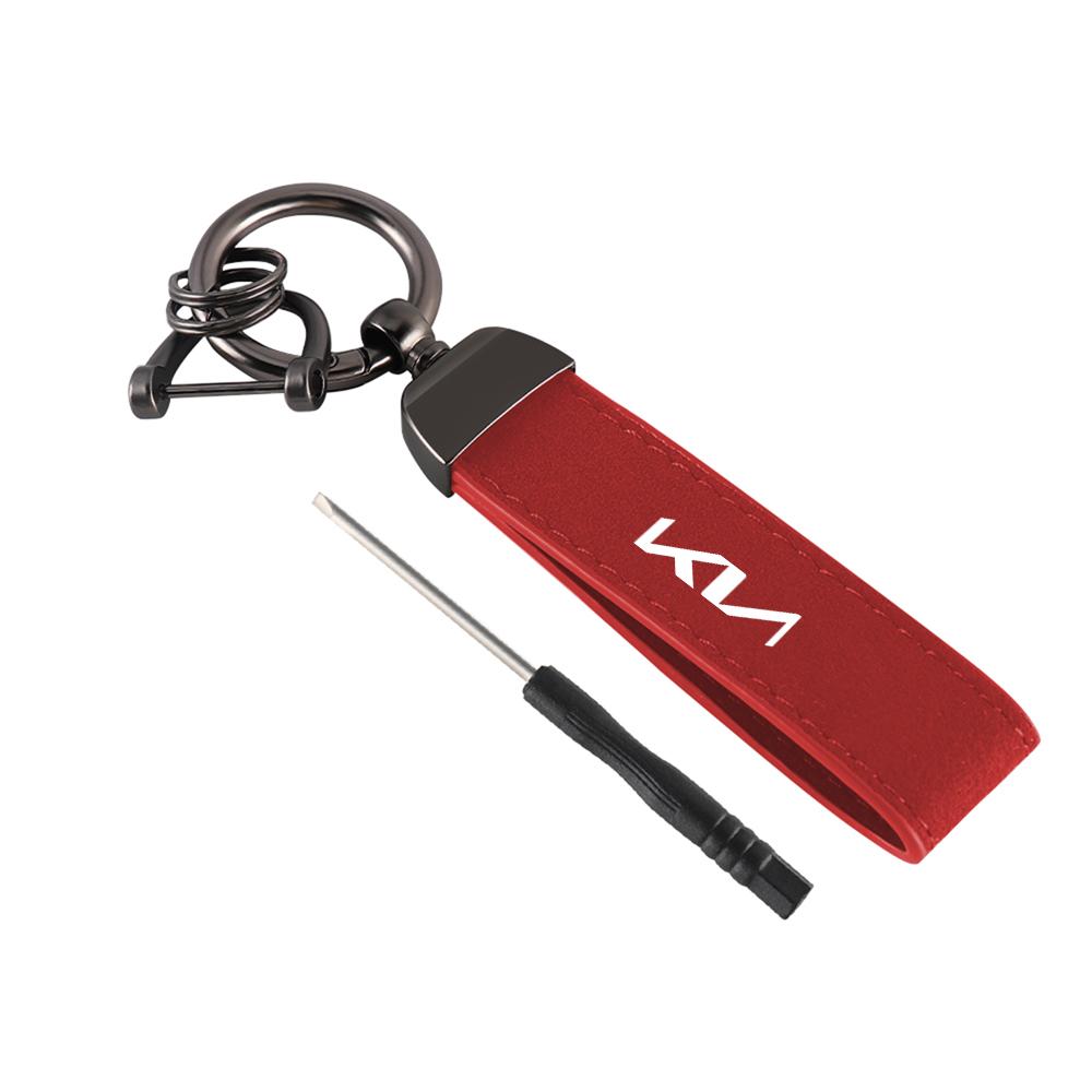 2026 Het Bilklistermärke Man Kvinna Läderlogotyp Bilnyckelring Nyckelring Nyckeltillbehör För KIA Ceed Sportage Rio 3 Proceed K5 Sedona F