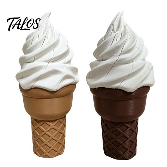 Articulated Ice Cream Toy 3D Printed Slippery Toy, Stress Relief Twisting Cone Cone, Spiral Rotating Fidget for Desk Decor Educational