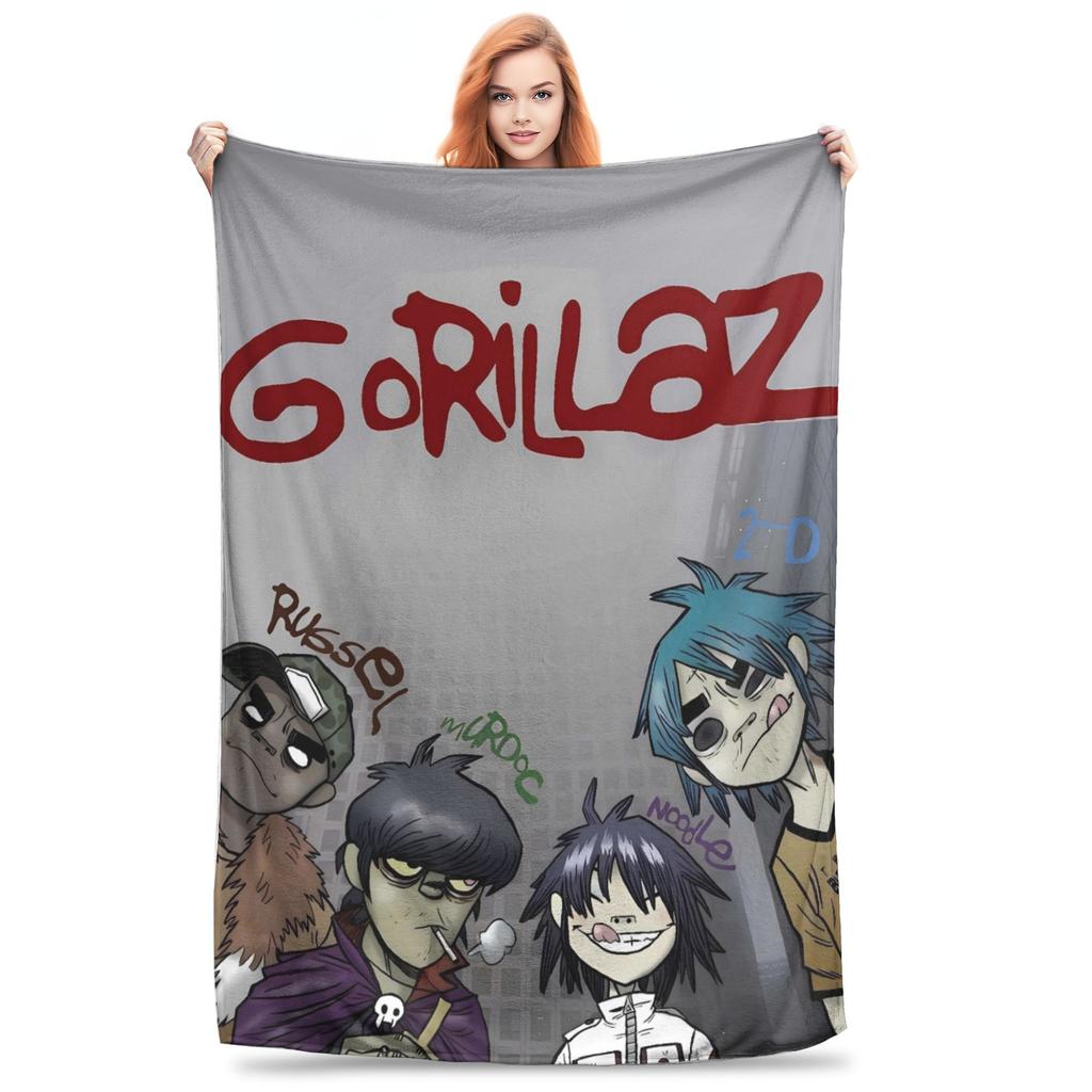 Music Band G-gorillazs Blanket Warm Soft Fashion Plush Throw Blanket For Students Couch Chair Flannel Bedspread Bed Cover