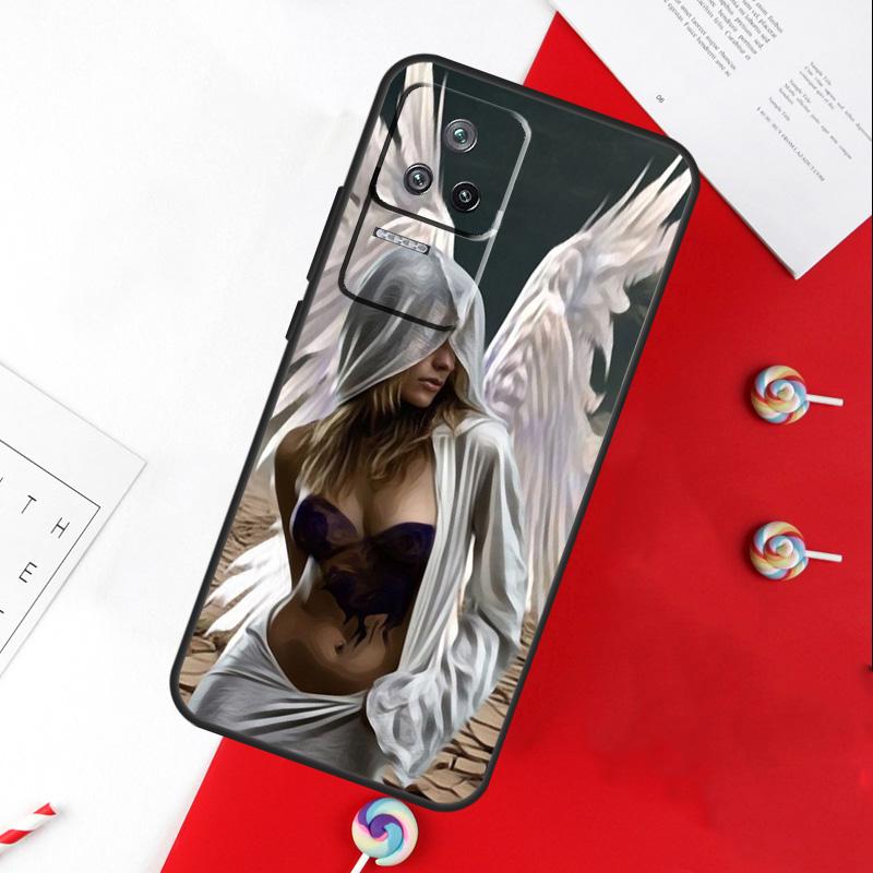 Fantasy Angel Girl Wings Cover For Xiaomi 15 Ultra 13 14 11T 12T 13T 14T Pro POCO X7 Pro X3 X5 X6 M6 F5 F6 Pro Case